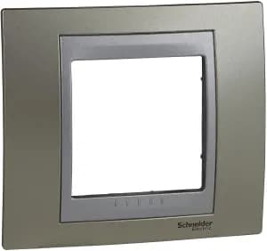 Рамка Unica Топ, 1 пост - опал с алюминиевой вставкой