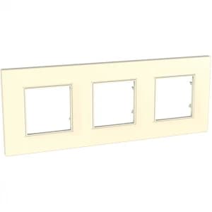 Рамка Unica Quadro трехместная (бежевый)
