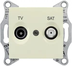 Розетка телевизионная/спутник Sedna оконечная, 1 dB (бежевый)