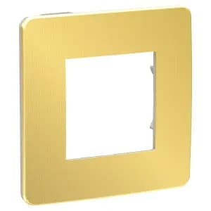 Рамка Schneider Studio Metal, 1 пост (золото/бежевый)