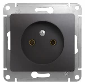 Розетка электрическая Schneider без заземления (Графит)