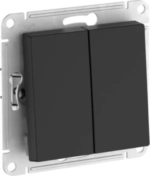 Влагозащищенный двухклавишный выключатель на автозажимах IP44 (Карбон)