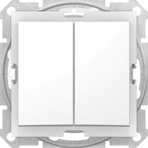 Влагозащищенный двухклавишный выключатель IP44 (Белый)