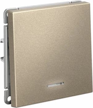 Одноклавишный выключатель с подсветкой на автозажимах (Шампань)