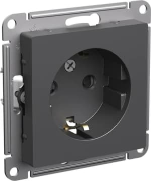 Розетка электрическая Schneider со шторками (Базальт)