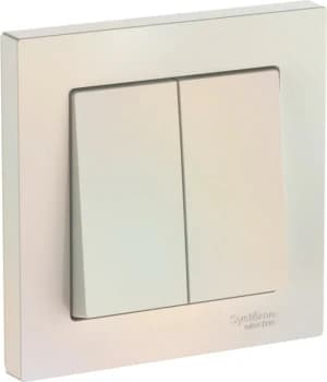 ATLASDESIGN 2-клавишный ВЫКЛЮЧАТЕЛЬ, сх.5, 10АХ, в сборе, быстрозажим. клем., ЖЕМЧУГ