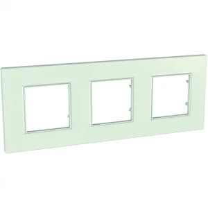 Рамка Unica Quadro трехместная пластиковая (матовое стекло)
