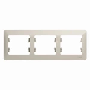 Рамка Systeme Glossa, 3 поста, горизонтальная (молочный)