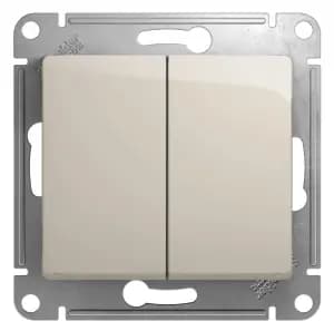 Двухклавишный выключатель (Молочный)