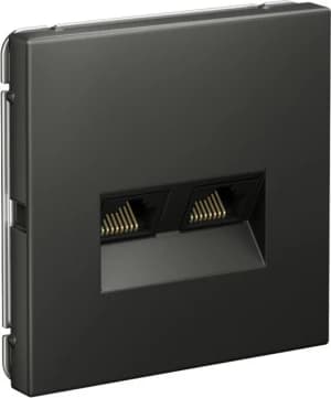 Розетка информационная RJ45 двойная категория 6a (Базальт)