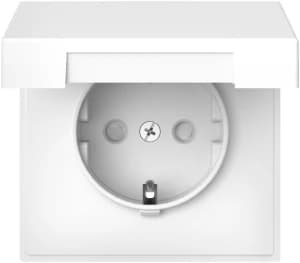 Розетка электрическая Schneider со шторками с откидной крышкой на винтовых зажимах (Лотос)