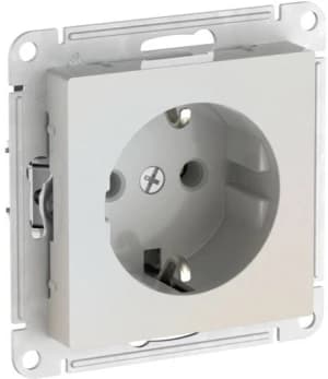 Розетка электрическая Schneider на автозажимах (Жемчуг)