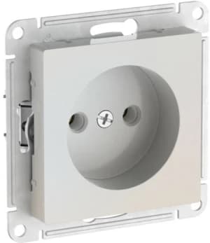 Розетка электрическая Schneider на автозажимах без заземления (Жемчуг)