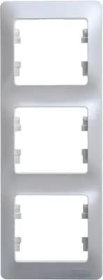 Рамка Systeme Glossa, 3 поста, вертикальная (перламутр)