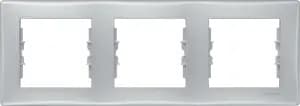 Рамка Schneider Sedna, 3 поста, горизонтальная (алюминий)