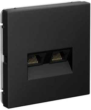 Розетка информационная RJ45 двойная категория 5e (Карбон)