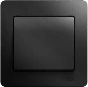 Одноклавишный выключатель в комплекте с рамкой (Антрацит)