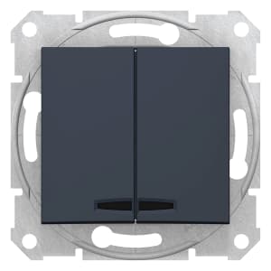 Двухклавишный выключатель с подсветкой (Графит)