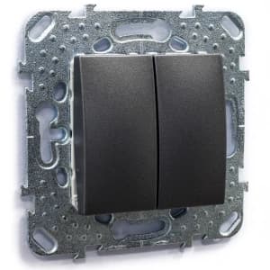 Двухклавишный выключатель (Графит)