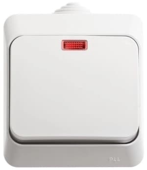 Влагозащищенный одноклавишный выключатель с подсветкой