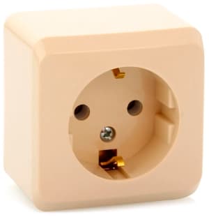 Розетка электрическая с заземлением со шторками Schneider Этюд (кремовый)