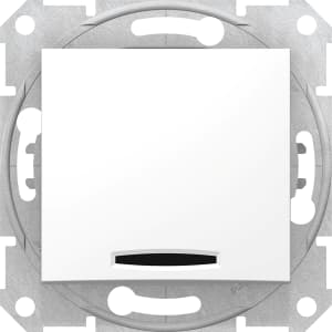 Одноклавишный выключатель с подсветкой (Белый)