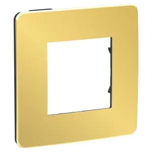 Рамка Schneider Studio, 1 пост (золото/антрацит)