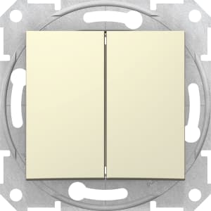 Двухклавишный выключатель (Бежевый)