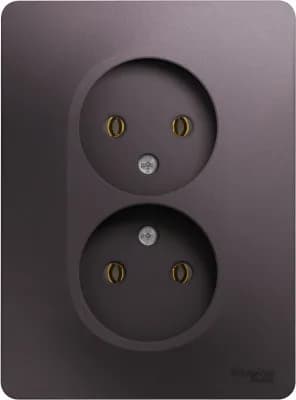 Розетка электрическая Schneider без заземления двойная (Сиреневый туман)