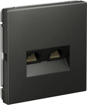 Розетка информационная RJ45 двойная категория 5e (Базальт)