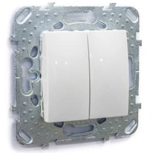 Двухклавишный выключатель (Белый)