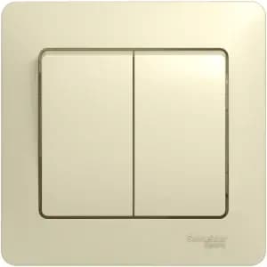 Двухклавишный выключатель Schneider Glossa (бежевый)