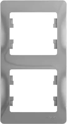 Рамка Systeme Glossa, 2 поста, вертикальная (алюминий)