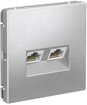 Розетка информационная RJ45 двойная категория 5e (Алюминий)