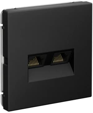 Розетка информационная RJ45 двойная категория 6a (Карбон)