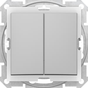 Влагозащищенный двухклавишный выключатель IP44 (Алюминий)