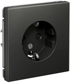 Розетка электрическая Schneider со шторками (Базальт)