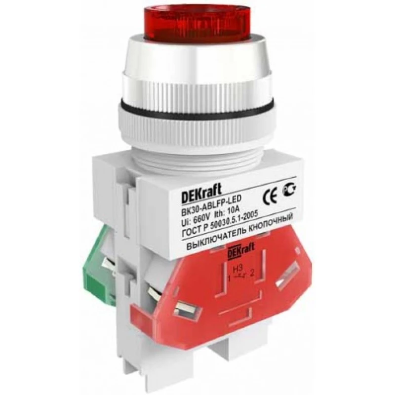 Выкл. кноп. ABLFP ?22 мм LED зел. 24В AC/DC ВK-22 DEKraft Выкл. кноп. ABLFP ?22 мм LED зел. 24В AC/DC ВK-22 DEKraft