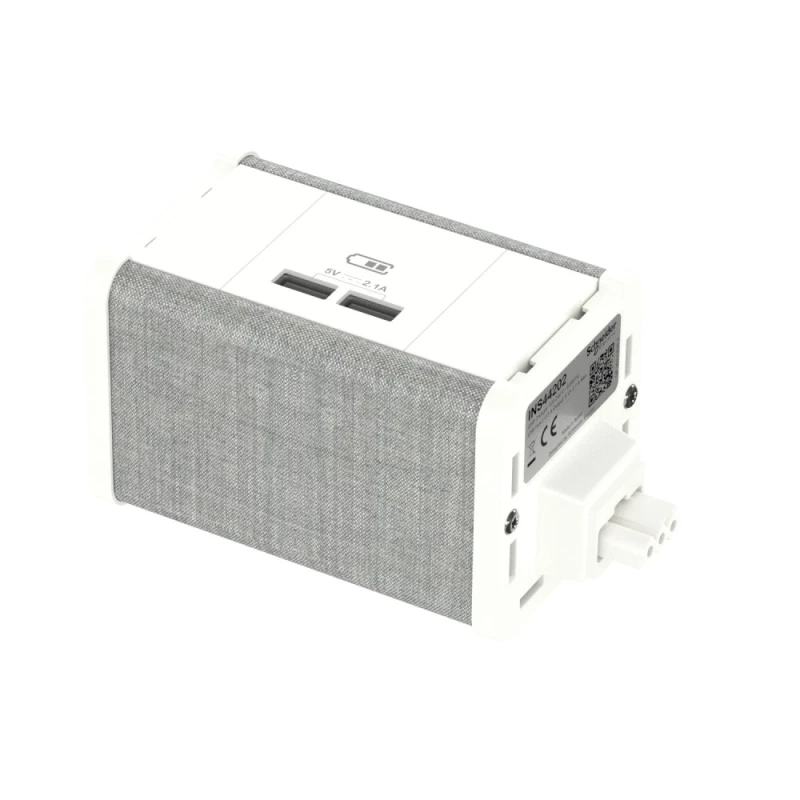 Unica System+ Блок 2xUSB типа A/А БЕЛЫЙ/СЕРАЯ ТКАНЬ Unica System+ Блок 2xUSB типа A/А БЕЛЫЙ/СЕРАЯ ТКАНЬ