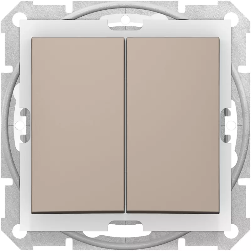 Влагозащищенный двухклавишный выключатель Schneider Sedna IP44 (Титан) Влагозащищенный двухклавишный выключатель Schneider Sedna IP44 (Титан)