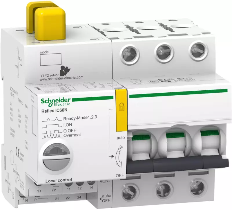 Автоматический выключатель Schneider Reflex iC60N Ti24 - 3P - 25A - B - 10kA - 5.5M - 415В Автоматический выключатель Schneider Reflex iC60N Ti24 - 3P - 25A - B - 10kA - 5.5M - 415В