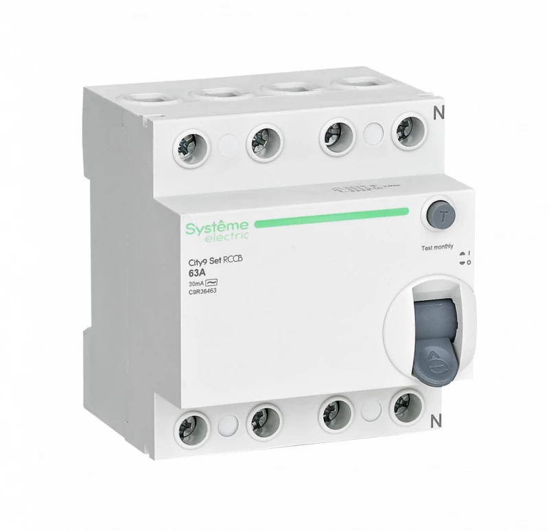 Устройство защитного отключения (УЗО/ВДТ) Systeme City9 - 4P - 63A - AC - 30mA Устройство защитного отключения (УЗО/ВДТ) Systeme City9 - 4P - 63A - AC - 30mA