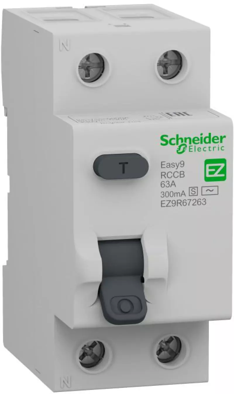 Устройство защитного отключения селективное (УЗО/ВДТ) Schneider Easy 9 - 1P+N - 63A - AC-S - 300mA Устройство защитного отключения селективное (УЗО/ВДТ) Schneider Easy 9 - 1P+N - 63A - AC-S - 300mA