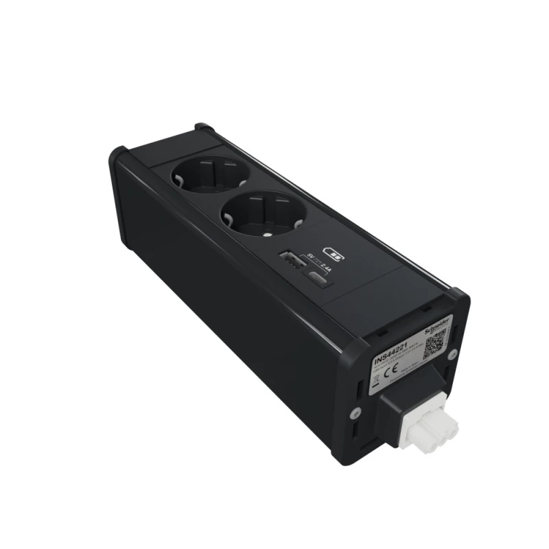 Unica System+ Блок 2хРозетка (2К+З) и 2хUSB типа A/C АНТРАЦИТ Unica System+ Блок 2хРозетка (2К+З) и 2хUSB типа A/C АНТРАЦИТ
