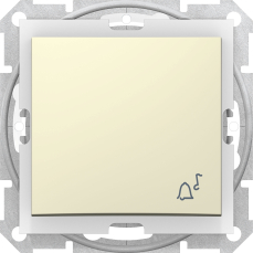 Кнопочный выключатель Sedna с символом «звонок», IP44 (бежевый)
