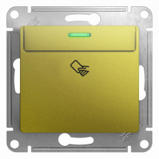 Одноклавишный карточный выключатель с подсветкой Schneider Glossa (фисташковый)