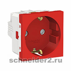 Розетка электрическая Schneider Unica Modular (красный)