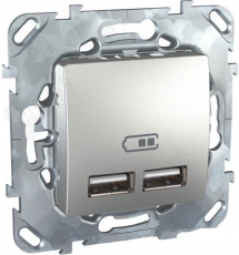 USB-розетка Unica (алюминий)