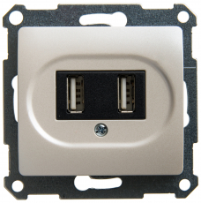 Розетка Glossa USB (перламутр)