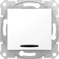 Одноклавишный выключатель с индикацией (Белый)